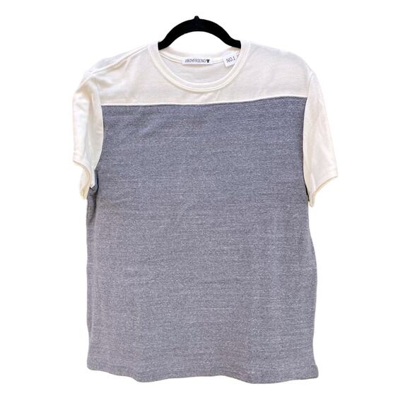 NWT The Boyfriend No. 1 tee, one size, gray and white two-tone tee - Picture 1 of 6